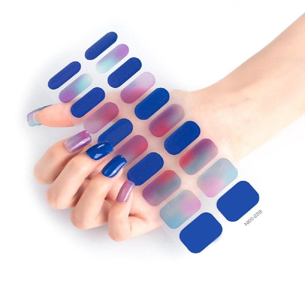 20PCS Semi-Cured Gel Nail Stickers for Women - UV/LED Lamp Required Fashion Nail Art Wraps with Extra Long Polish Strips - Perfect for Home Manicures, Salon Nail Designs & DIY Nail Art