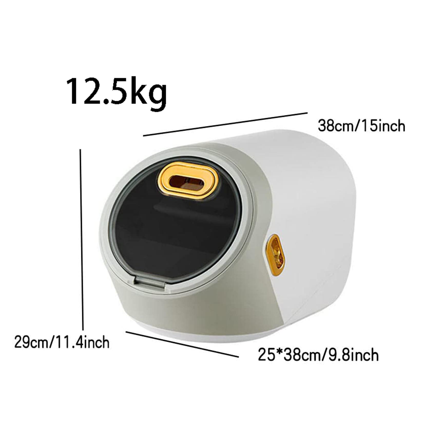 Large Airtight Rice Storage Container with Measuring Cup - 10kg Capacity for Grains, Beans, Snacks & Pet Food | BPA-Free Clamshell Design | Perfect for Kitchen Pantry Organization & Bulk Food Storage (Gray, 5kg Size)