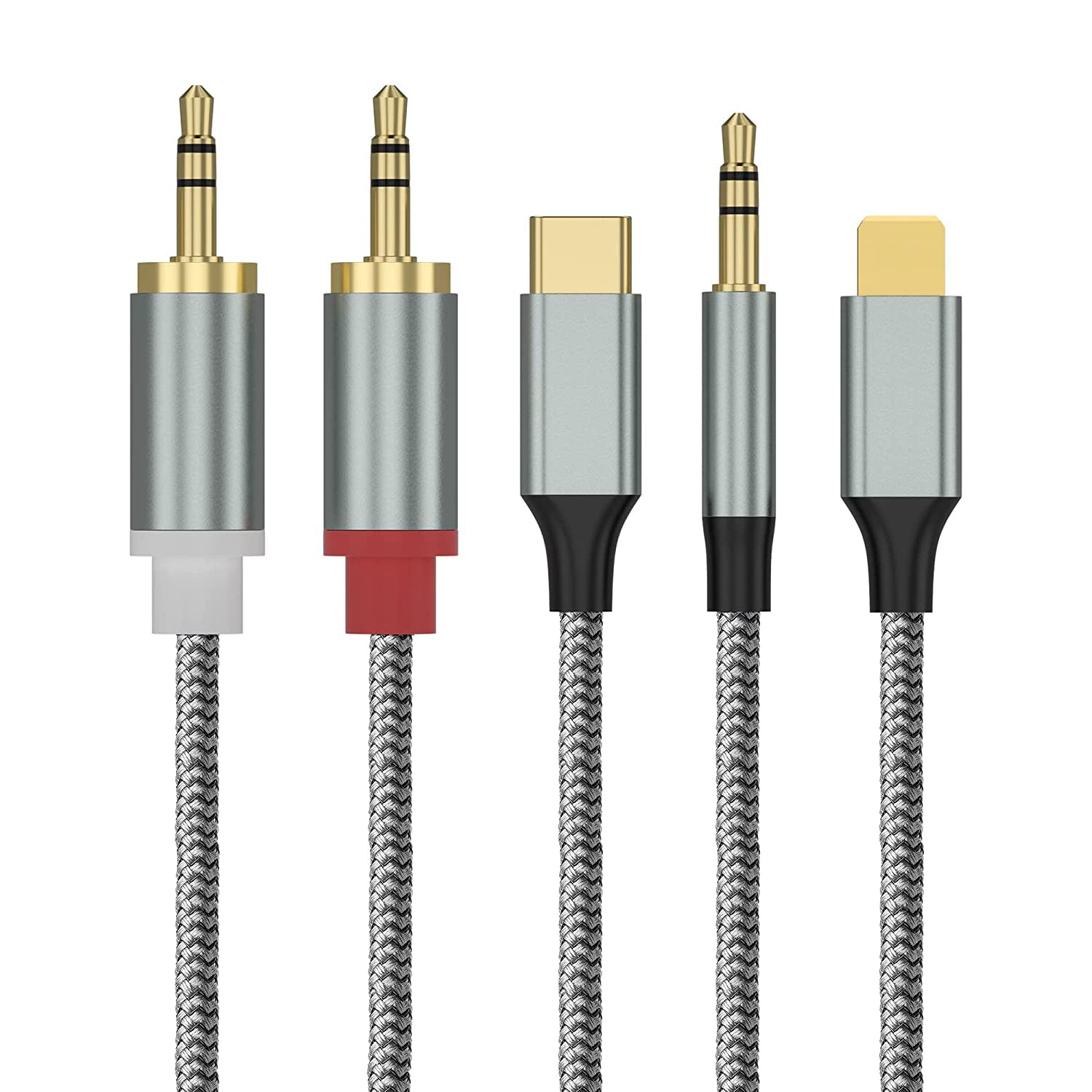 Lightning to RCA Cable Audio Aux Adapter (2.3M) - RCA to 3.5mm Cable, USB C to 2 RCA Audio Cable (3-in-1 Audio Cable) for Power Amplifier, Car Stereo, Home Theater, Speaker System - Compatible with iPhone, iPad, Mac - Perfect for Music Streaming, DJ Mixing & Home Audio Setup