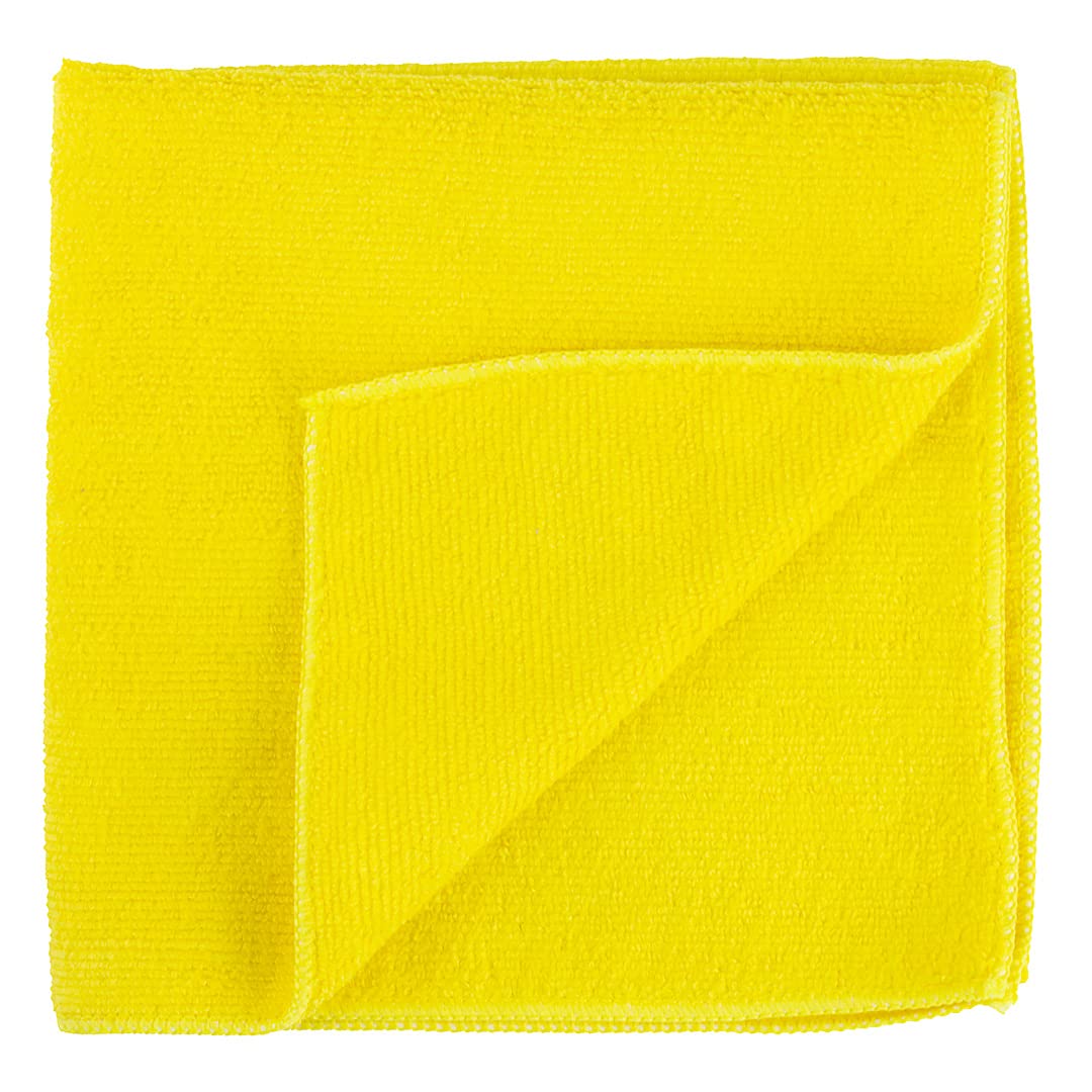 Restaurantware Clean Tek Professional 16x16 Inch Microfiber Cleaning Cloths - 100 Pack Lint-Free, Highly Absorbent, Non-Abrasive Yellow Reusable Towels for Kitchen, Restaurant, and Household Cleaning
