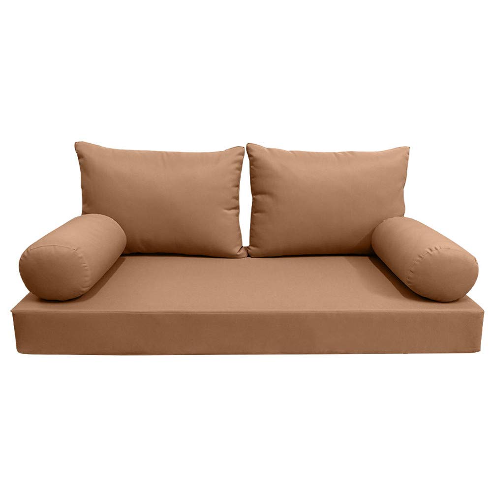 Style2 AD104 5PC Knife Edge Outdoor Daybed Mattress Set with Cushions & Bolster Pillows - Perfect for Patio, Poolside, and Garden Lounging