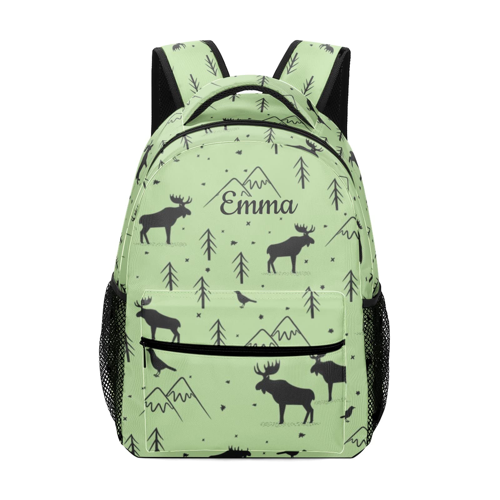 Eiis Wild Animals Deer Mountain Personalized School Backpack for Teens & Kids - Durable Daypack for Boys & Girls, Travel Bookbag for Primary School (One Size P22889) - Perfect for School, Hiking & Daily Use