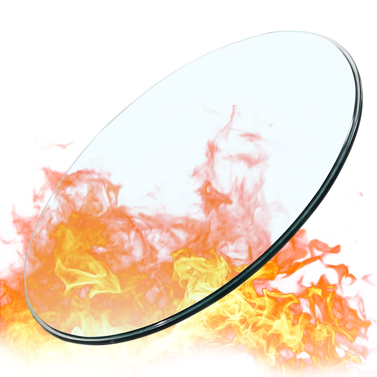 WORDFUN 34/36/39/40 Inch Tempered Glass Round Table Top - 7mm Thick Clear Glass Dining Table Protector Cover for Indoor & Outdoor Use - Perfect for Dining Rooms, Patios, and Office Desks