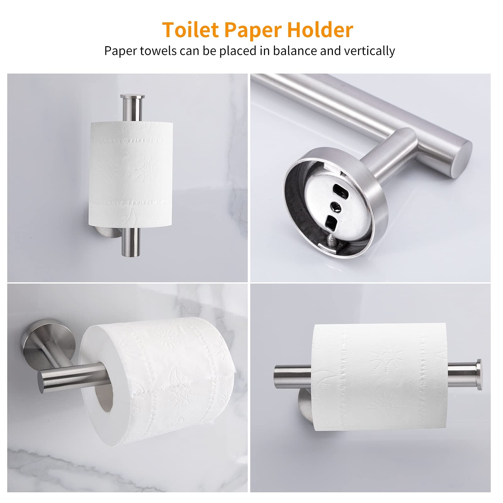 10-Piece Brushed Nickel Bathroom Accessories Set - 16