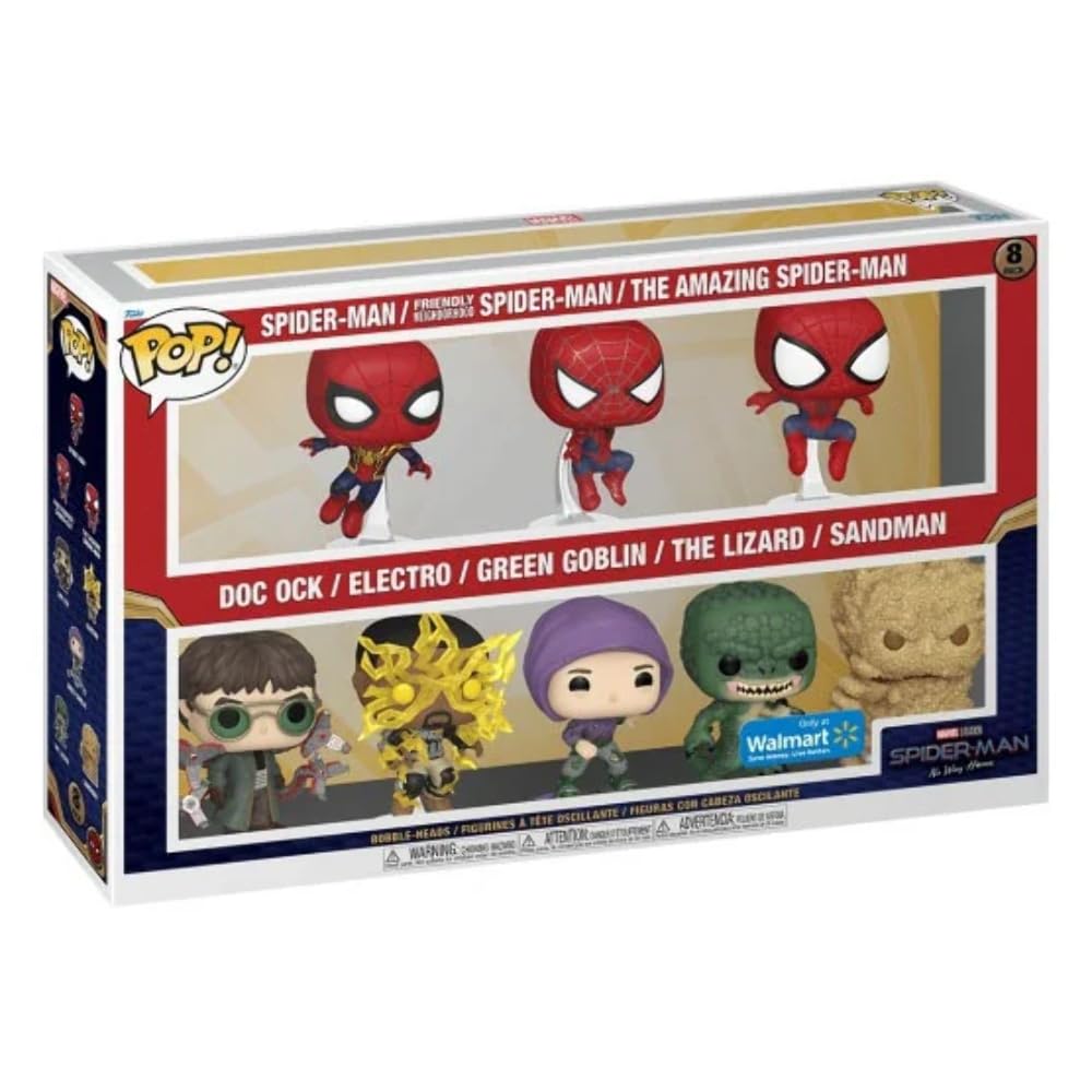 Spider-Man 8-Pack Funko POP! Vinyl Figures - Marvel Collectibles - Walmart Exclusive - Perfect for Marvel Fans, Gift Giving & Display Collections