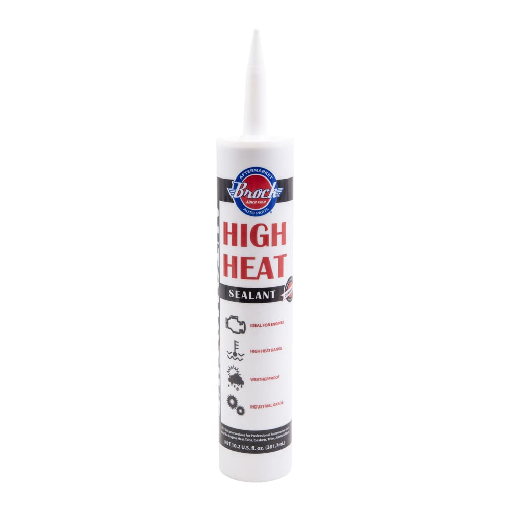 High Temperature RTV Silicone Sealant for Automotive & Industrial Use - 10.2 oz Heat Resistant Adhesive for Gaskets, Exhaust Manifolds, Heat Tabs - Perfect for Engine Repairs, HVAC Systems & Metal Bonding