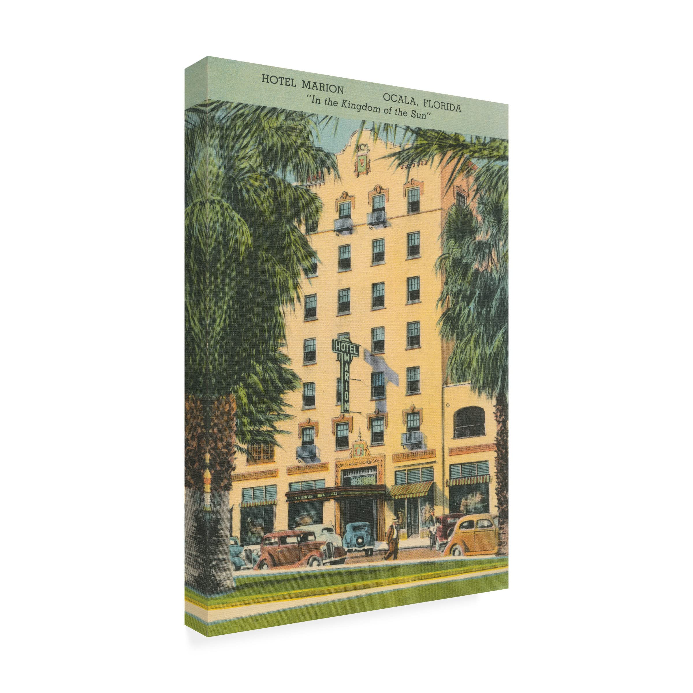 Florida Postcard V Canvas Art Print by Wild Apple Portfolio - 16x24 Inch Tropical Beach Wall Decor for Living Room, Bedroom & Office