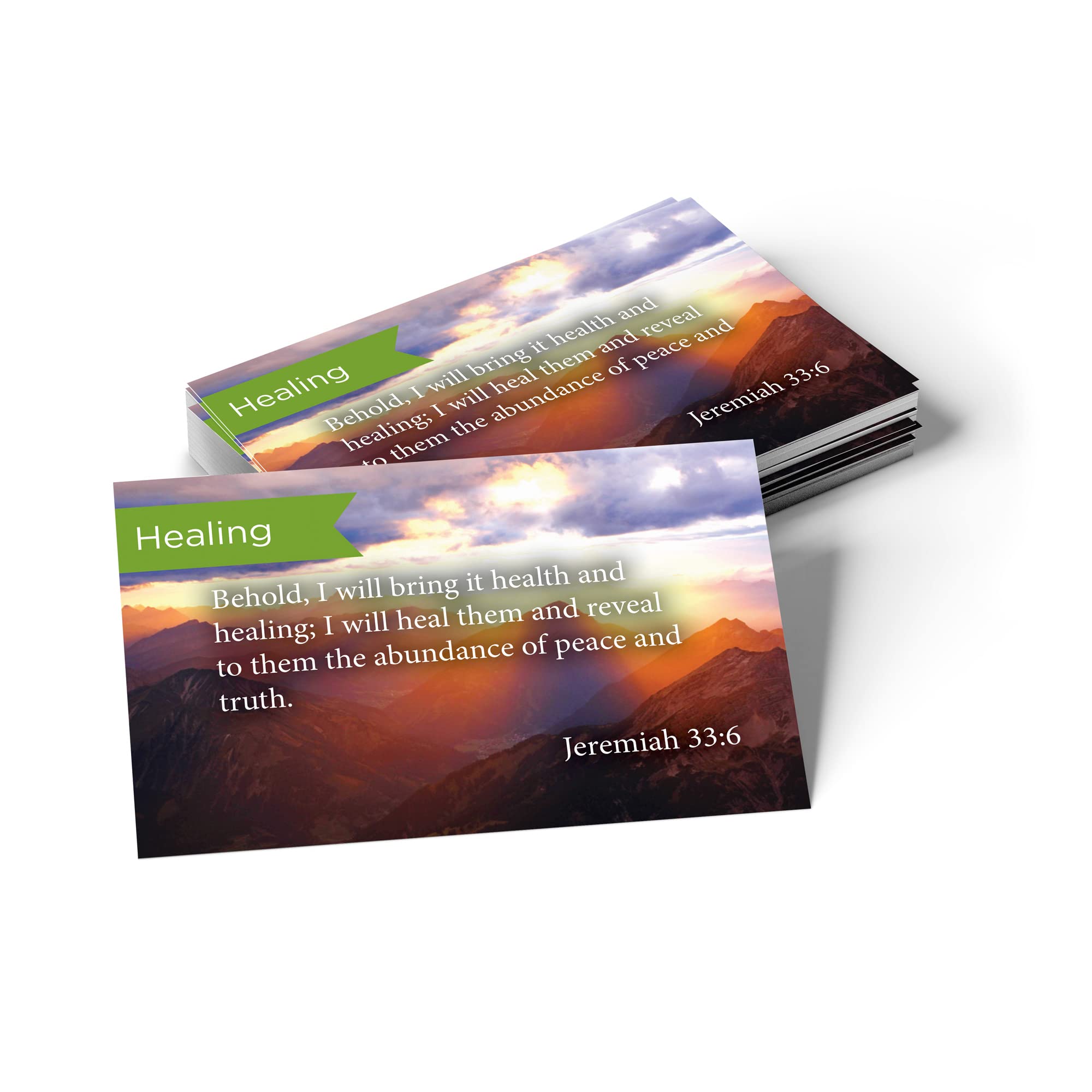 Healing Scripture Cards - Pack of 25 Inspirational Bible Verse Wallet Cards with Jeremiah 33:6 for Christian Devotion, Bible Study & Scripture Memorization | Perfect for Daily Encouragement, Small Group Fellowship & Gift Giving