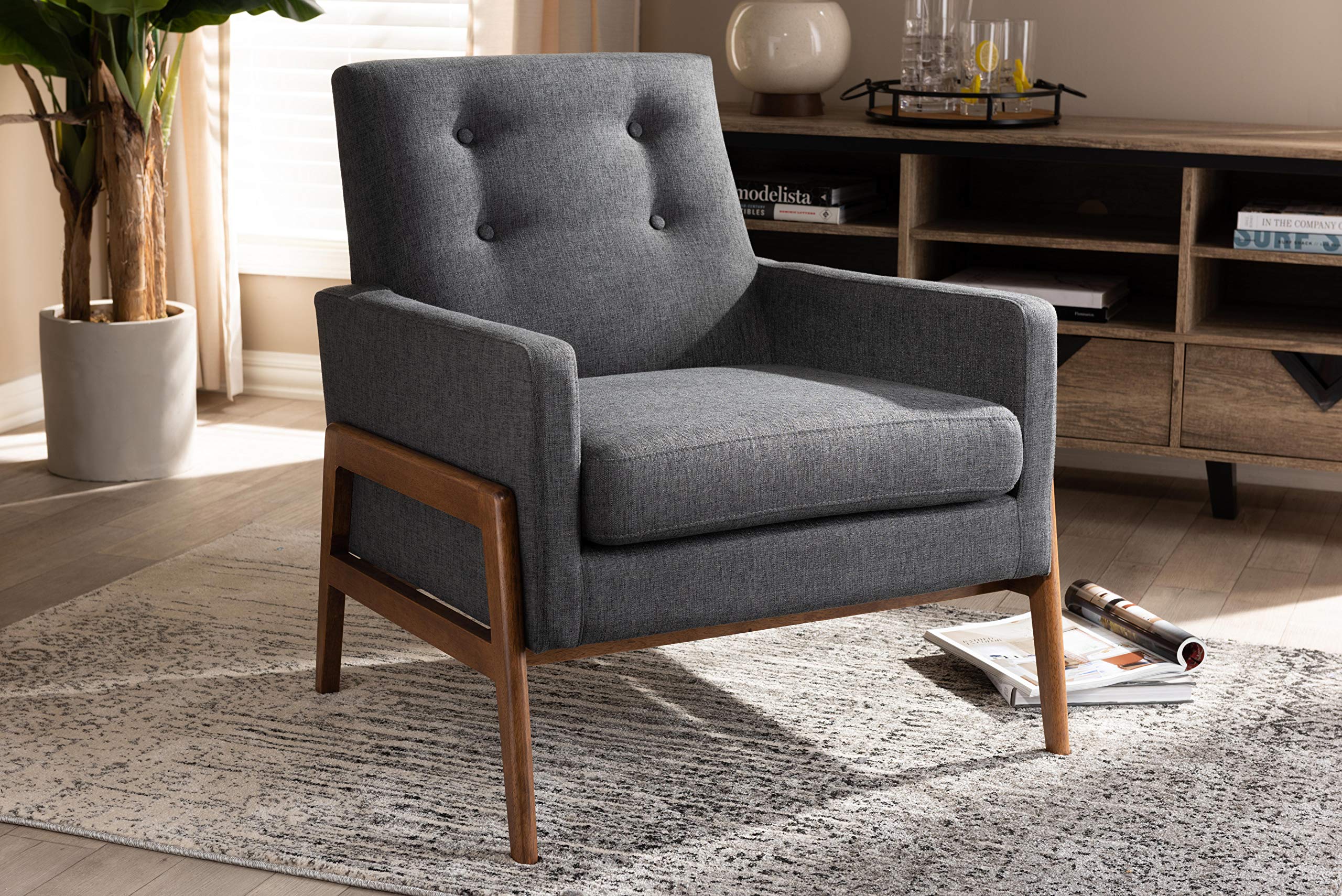 Baxton Studio Modern Office Chair - Ergonomic Desk Chair with Adjustable Height, Dark Grey - Perfect for Home Office, Gaming, and Workspace