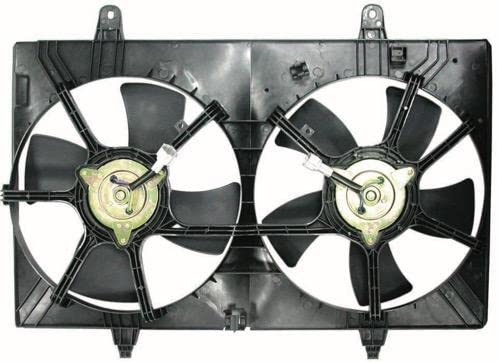 Go-Parts - Radiator Fan Shroud Assembly for 2003-2007 Nissan Murano | Dual Fan with A/C | Replacement Part for 2004 2005 2006 Models | Perfect for Engine Cooling & Summer Driving