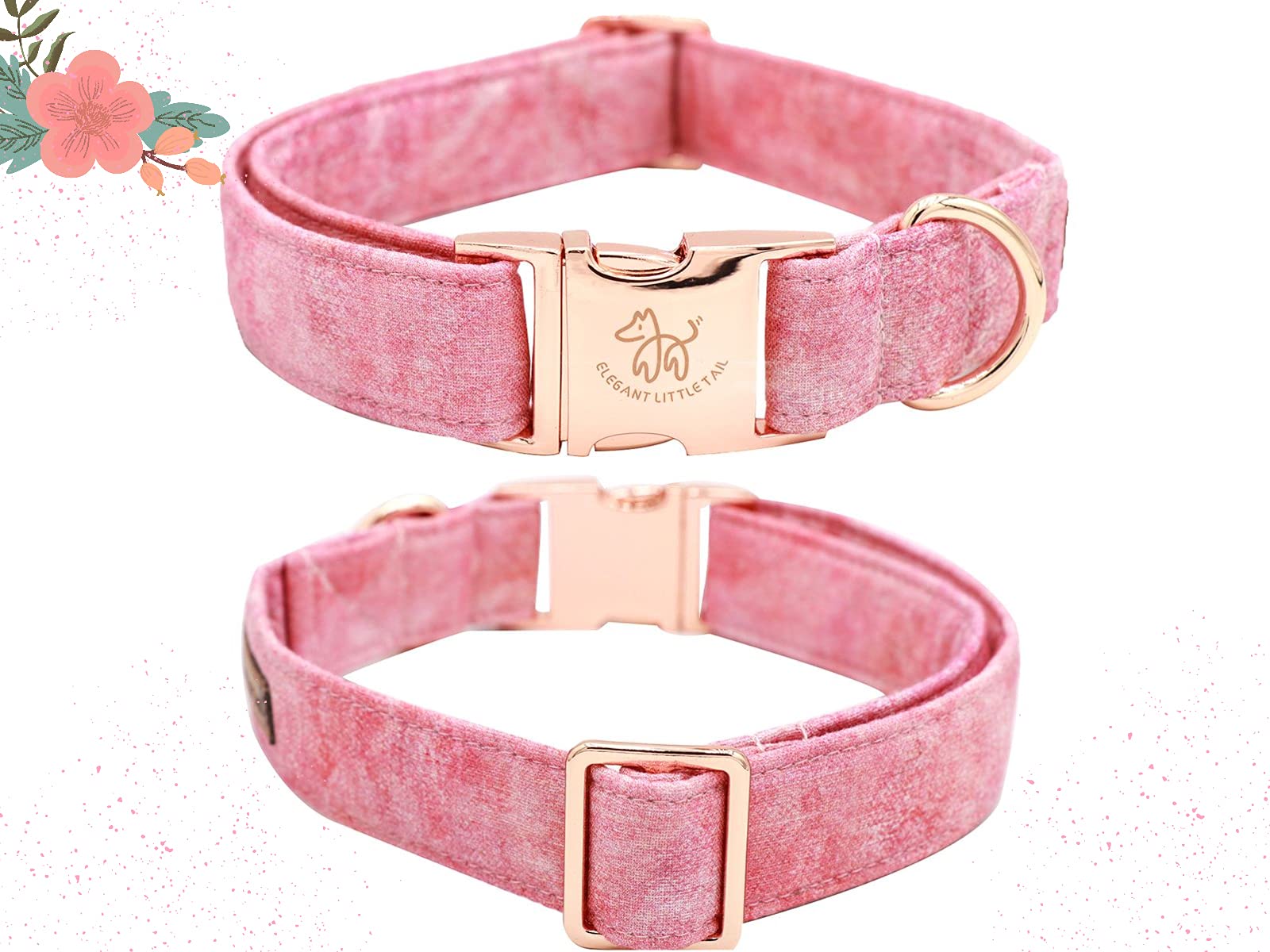 Pink Colorful Adjustable Dog Collar with Soft Bow Tie - Elegant & Comfortable Pet Collar for Large Dogs - Perfect for Daily Walks, Training & Special Occasions