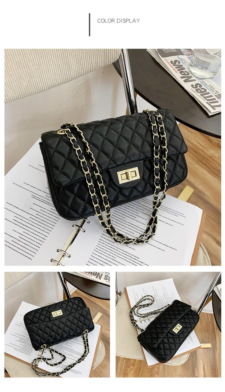 Trendy Women's Crossbody Bags - Small Leather & Fabric Shoulder Purse with Chain Strap for Ladies | Perfect for Everyday Use, Shopping & Travel