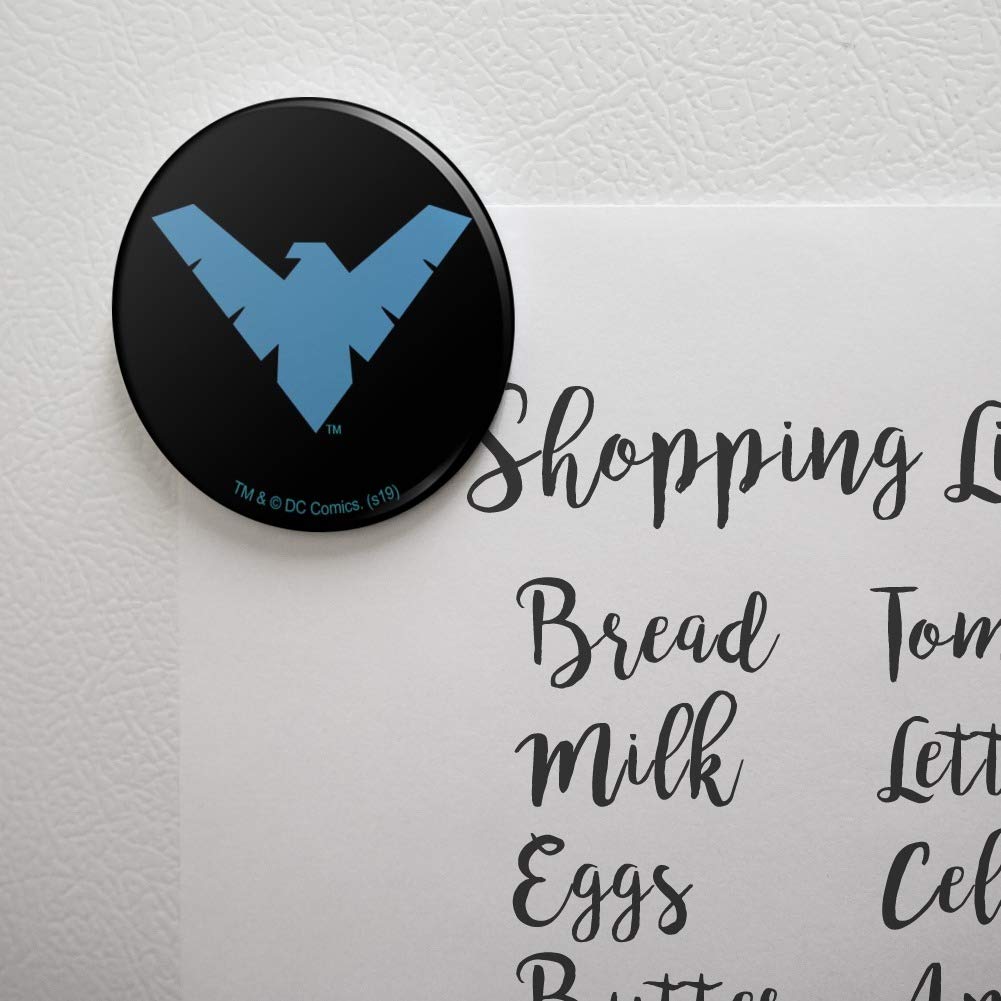 Batman Nightwing Logo Refrigerator Magnet - Strong Kitchen Fridge Locker Decorative Button Magnet for Superhero Fans, Home & Office Use