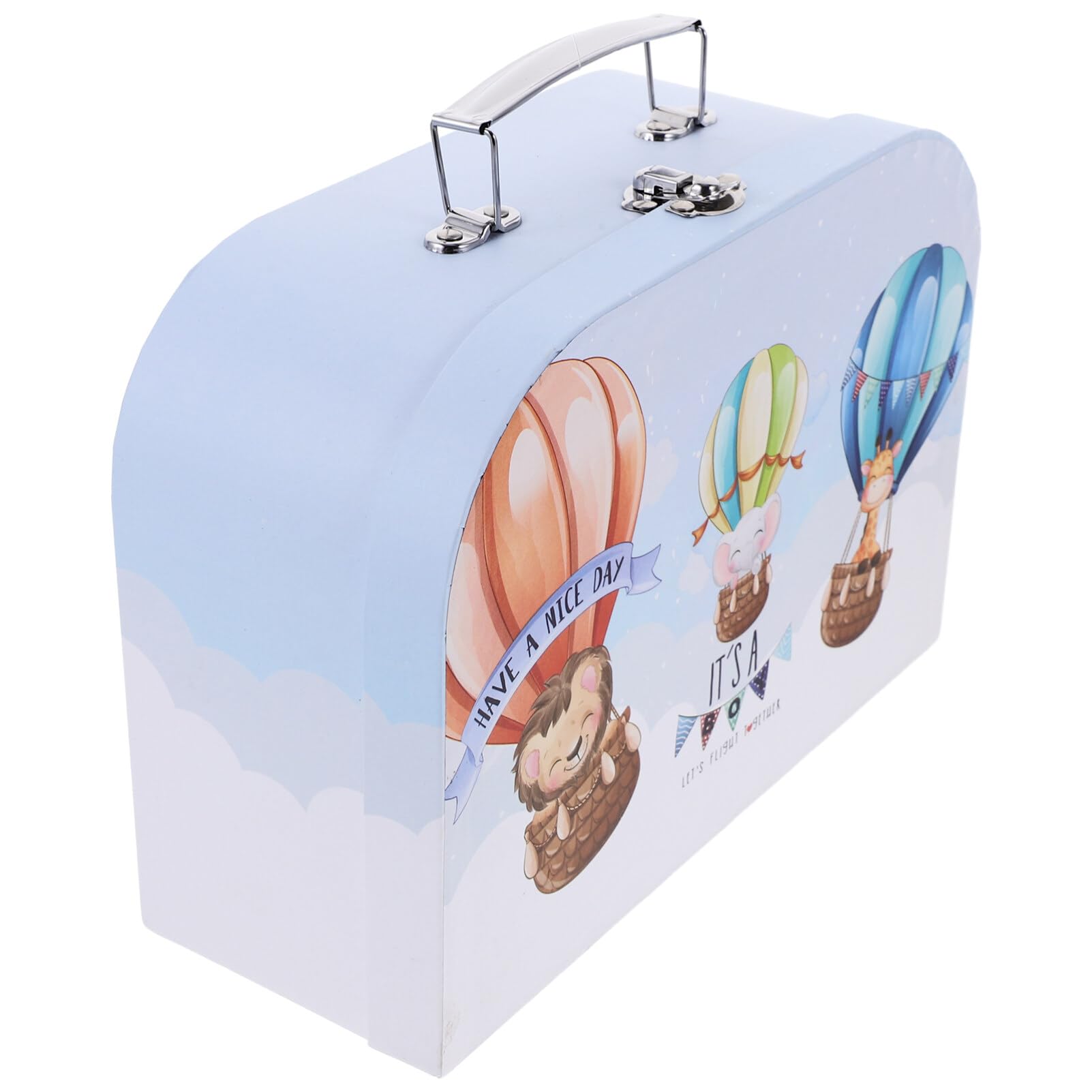 Zerodeko Cartoon Pattern Paperboard Suitcase Storage Box with Handle - Portable Organizer for Jewelry, Trinkets & Small Items - Perfect for Travel, Home Decor & Gift Packaging