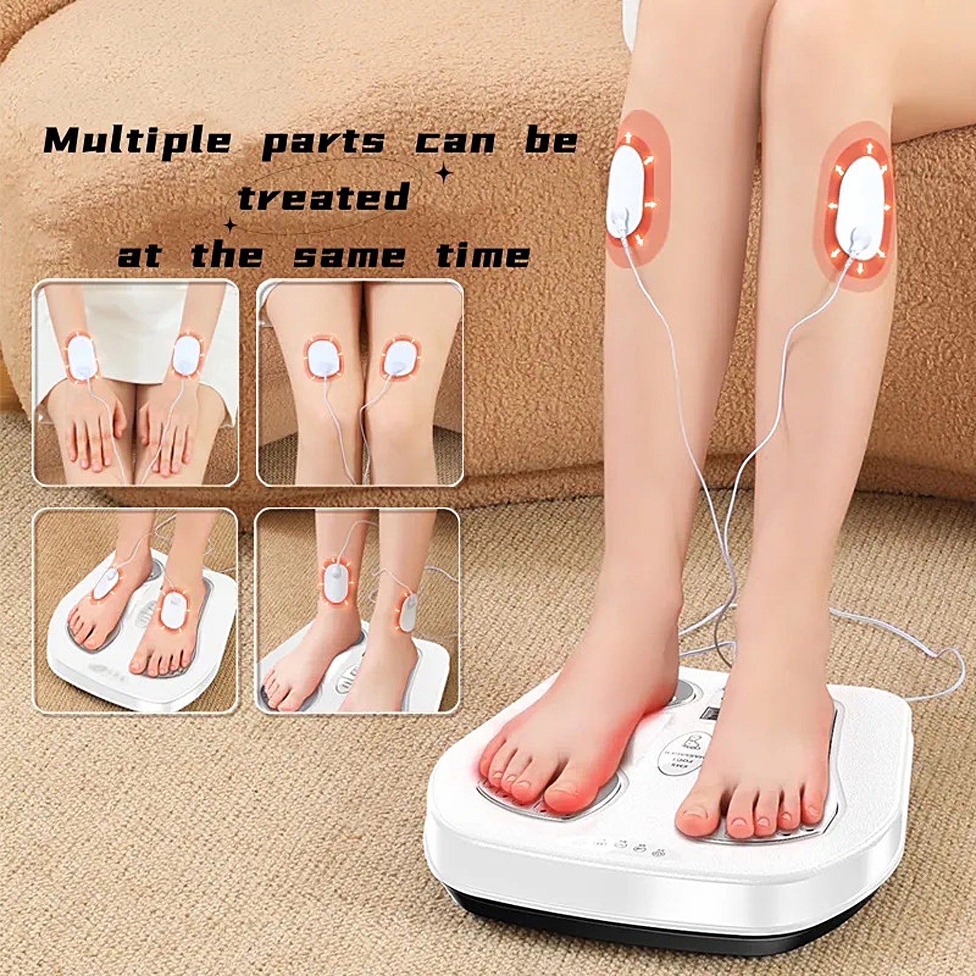 Foot Dr Energym 4-in-1 Leg & Foot Massager with Microcurrent & Heat Therapy - Relieve Pain, Improve Circulation for Home & Office Use