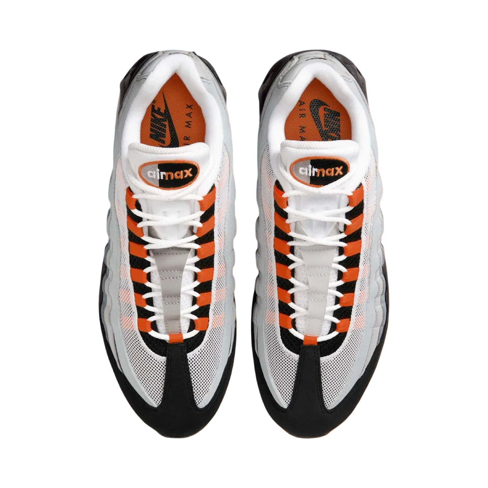 Nike Air Max 95 OG Sneakers - Black & Bright Mandarin Colorway - Men's Running Shoes for Casual Wear & Gym Workouts