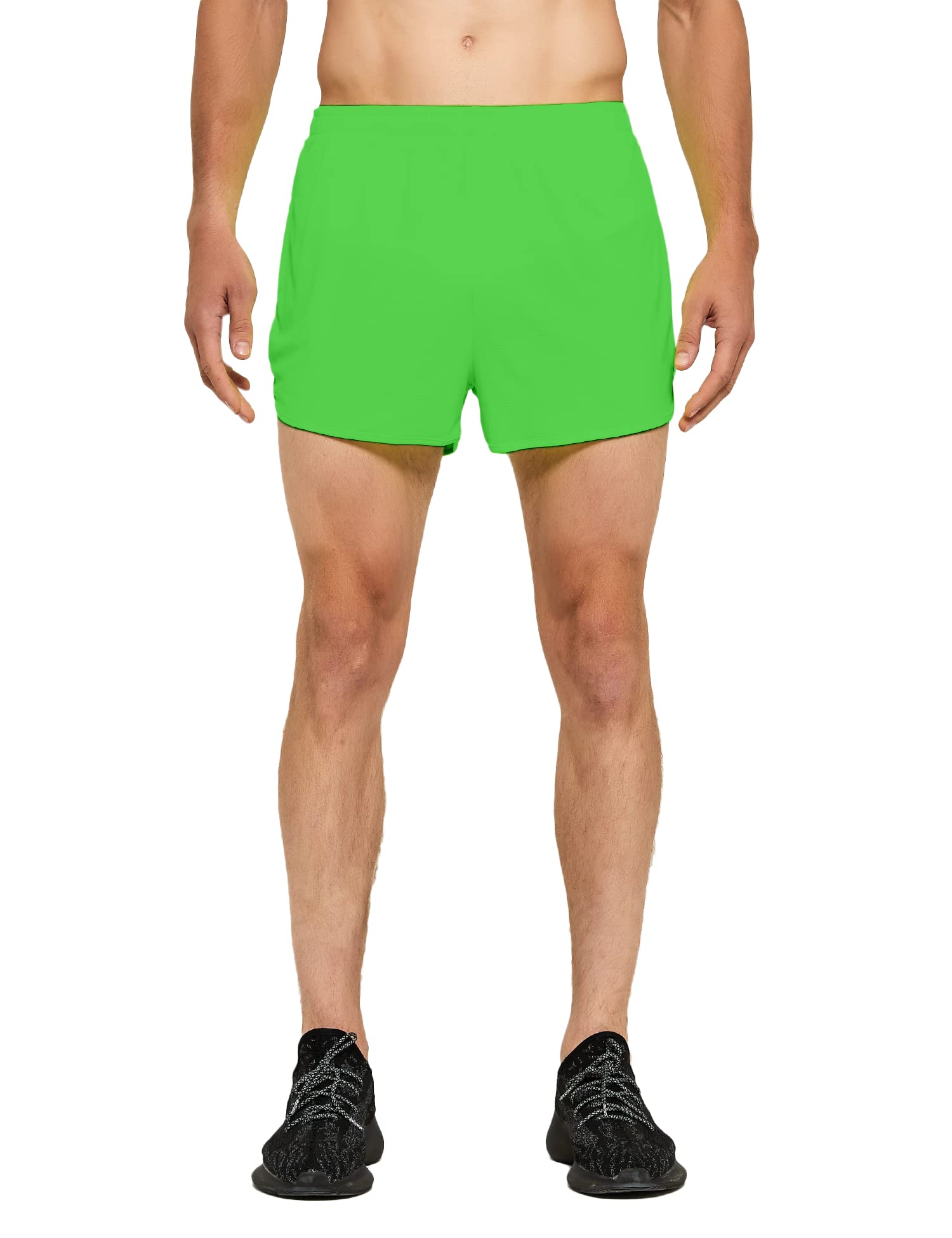 DEMOZU Men's 3 Inch Running Shorts - Quick Dry Workout Shorts with Liner for Gym, Marathon & Athletic Training | Neon Colors for High Visibility | Perfect for Jogging, CrossFit & Outdoor Sports