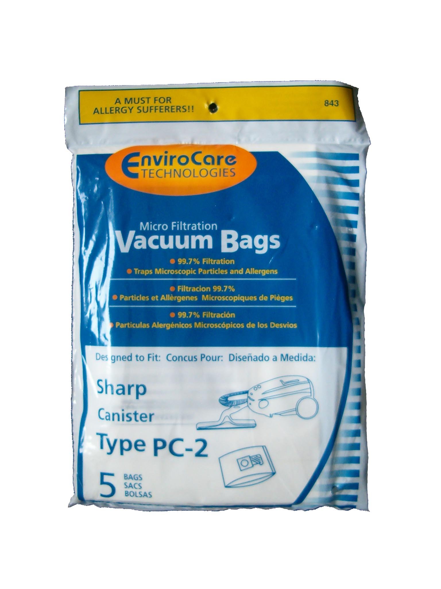 EnviroCare Replacement Vacuum Bags for Sharp PC-2 Canister - 20 Pack Micro Filtration Dust Bags | Perfect for Pet Hair, Allergies & Home Cleaning