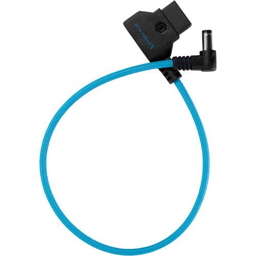 Kondor Blue Straight D Tap to DC 2.5mm Right Angle Power Cable (15 Inch) - Perfect for Camera Rig Power Supply & On-Set Film Equipment