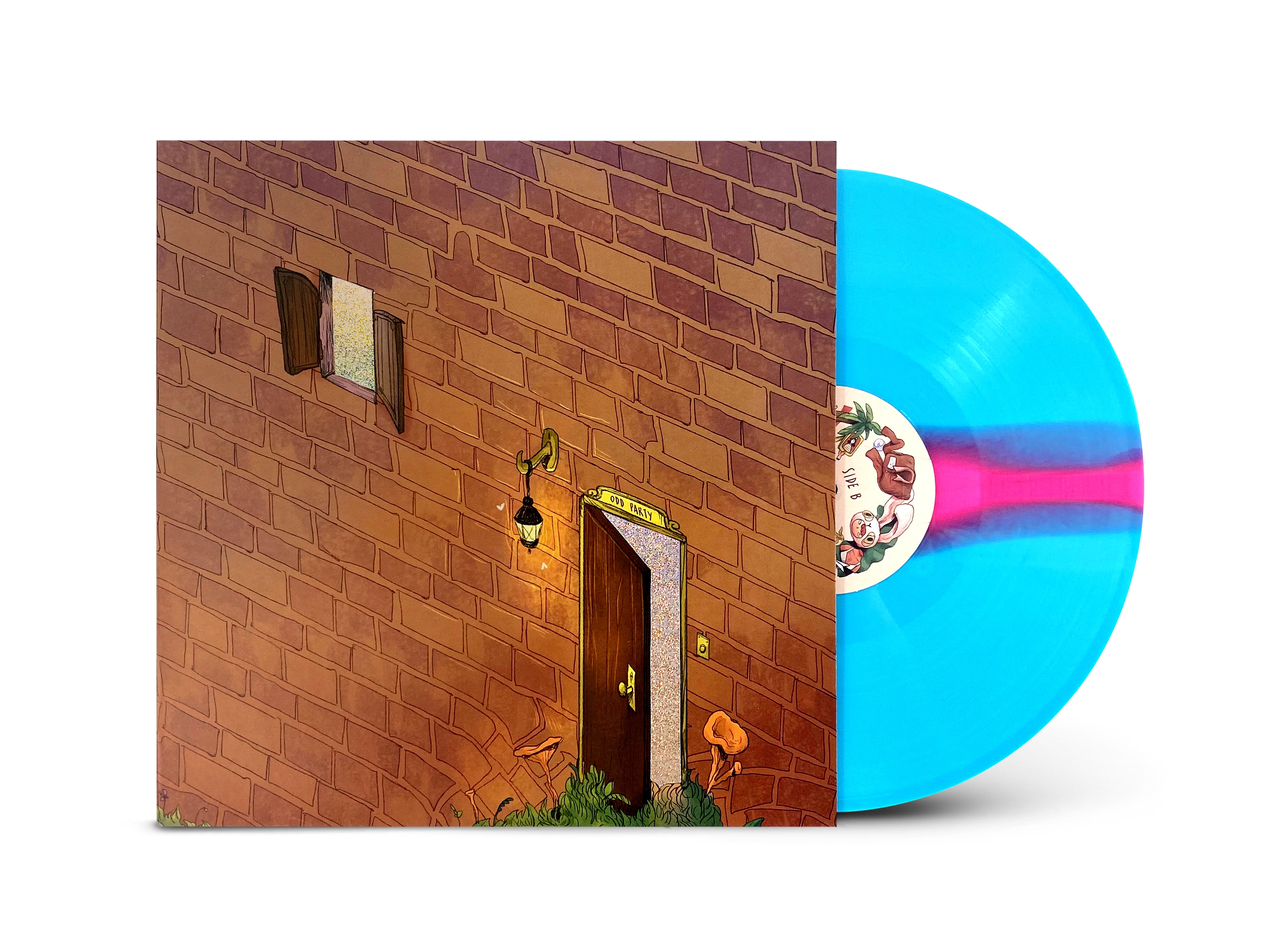 VIP // Transparent blue with pink stripe vinyl