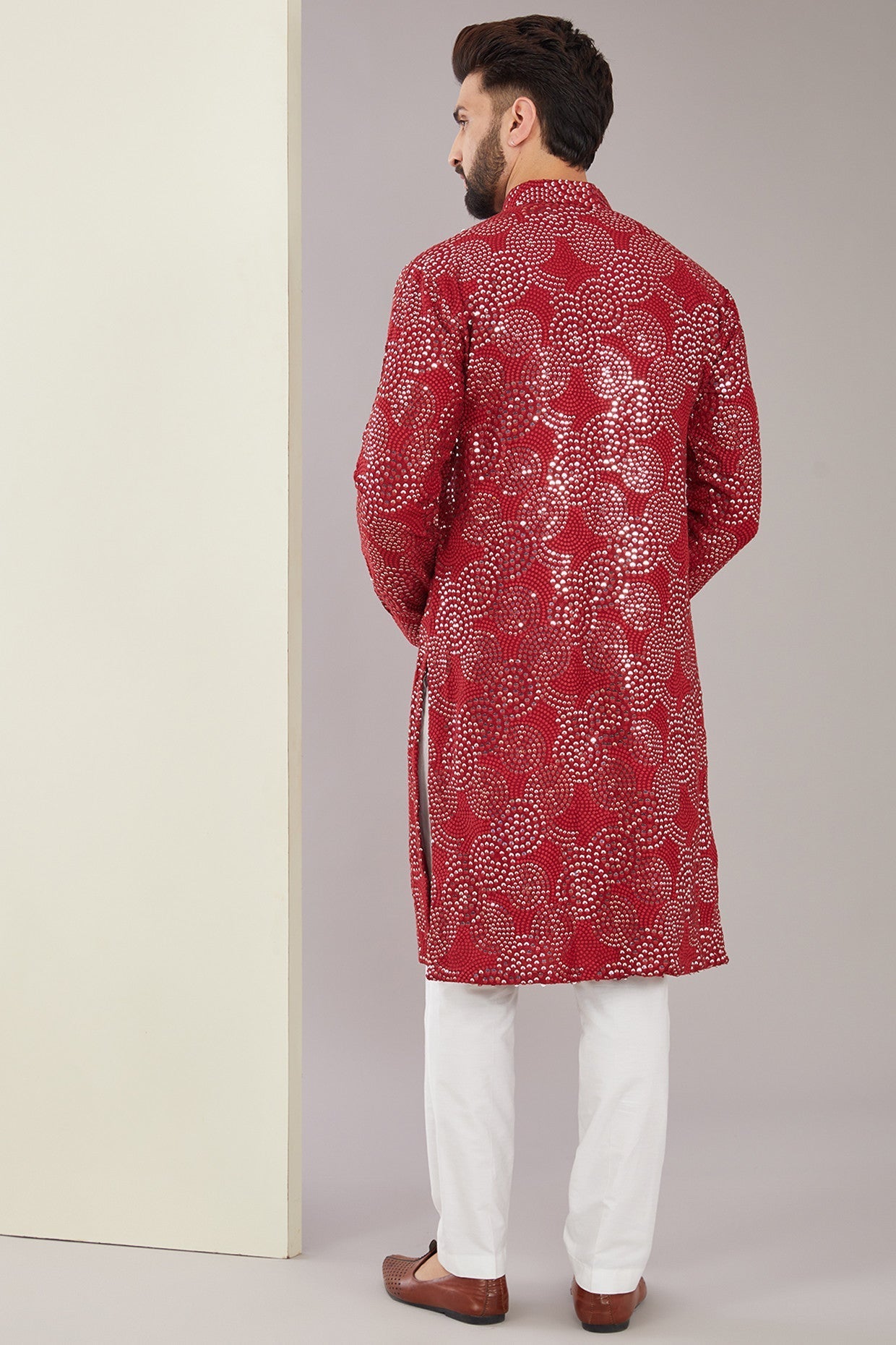 Elegant Maroon Sequined Kurta for Women - Stylish Indian Party Wear & Festive Occasions