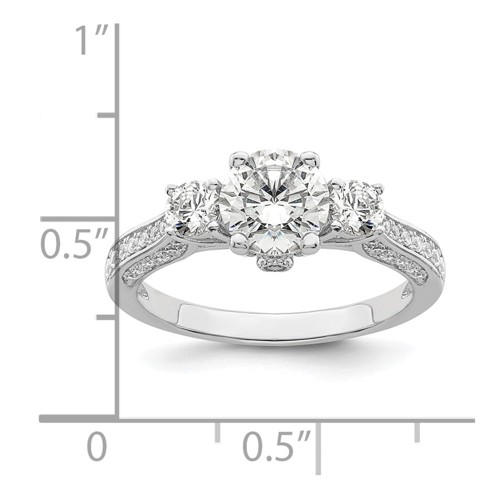 925 Sterling Silver Cubic Zirconia Brilliant Embers Ring - Elegant Women's Fine Jewelry Gift for Anniversary, Birthday & Valentine's Day | Durable & Hypoallergenic for Daily Wear