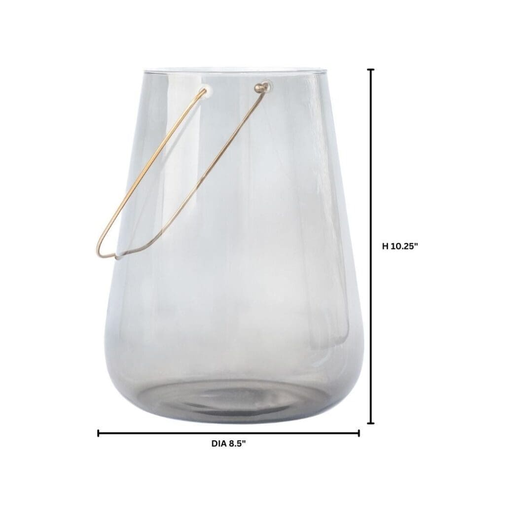 Cyan Design 11767 Smoked Glass Water Drop Hurricane Candle Holder - Tall Elegant Home Decor for Dining Table, Wedding Centerpiece, and Fireplace Mantel