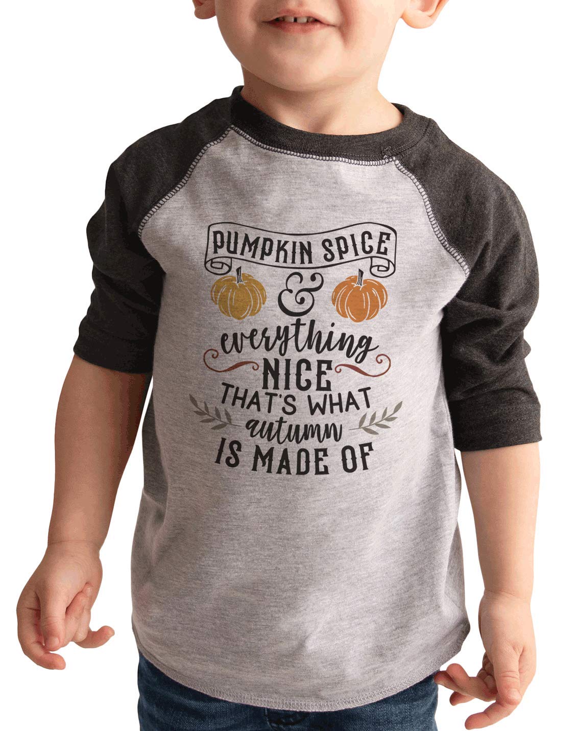 7 ate 9 Apparel Kids Pumpkin Spice Everything Nice T-Shirt | Fall Thanksgiving Holiday Outfit | Cute Graphic Tee for Boys & Girls