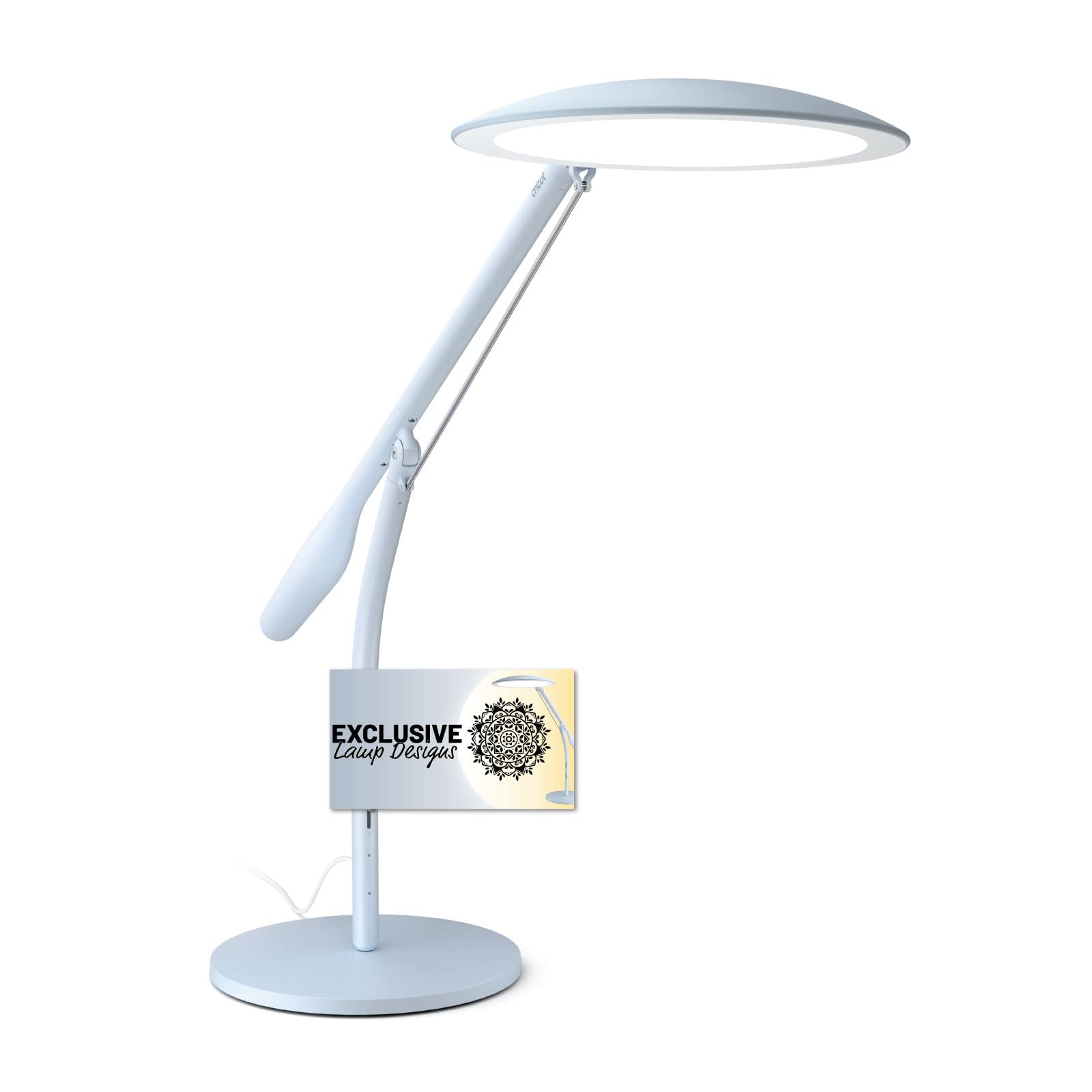 Cricut Bright 360 Adjustable LED Table Lamp with Design Files - Dimmable, Pivoting Angle & Height, Cool Temperature Light for Crafting, Office & Bedroom | Perfect for DIY Projects, Reading & Workspaces