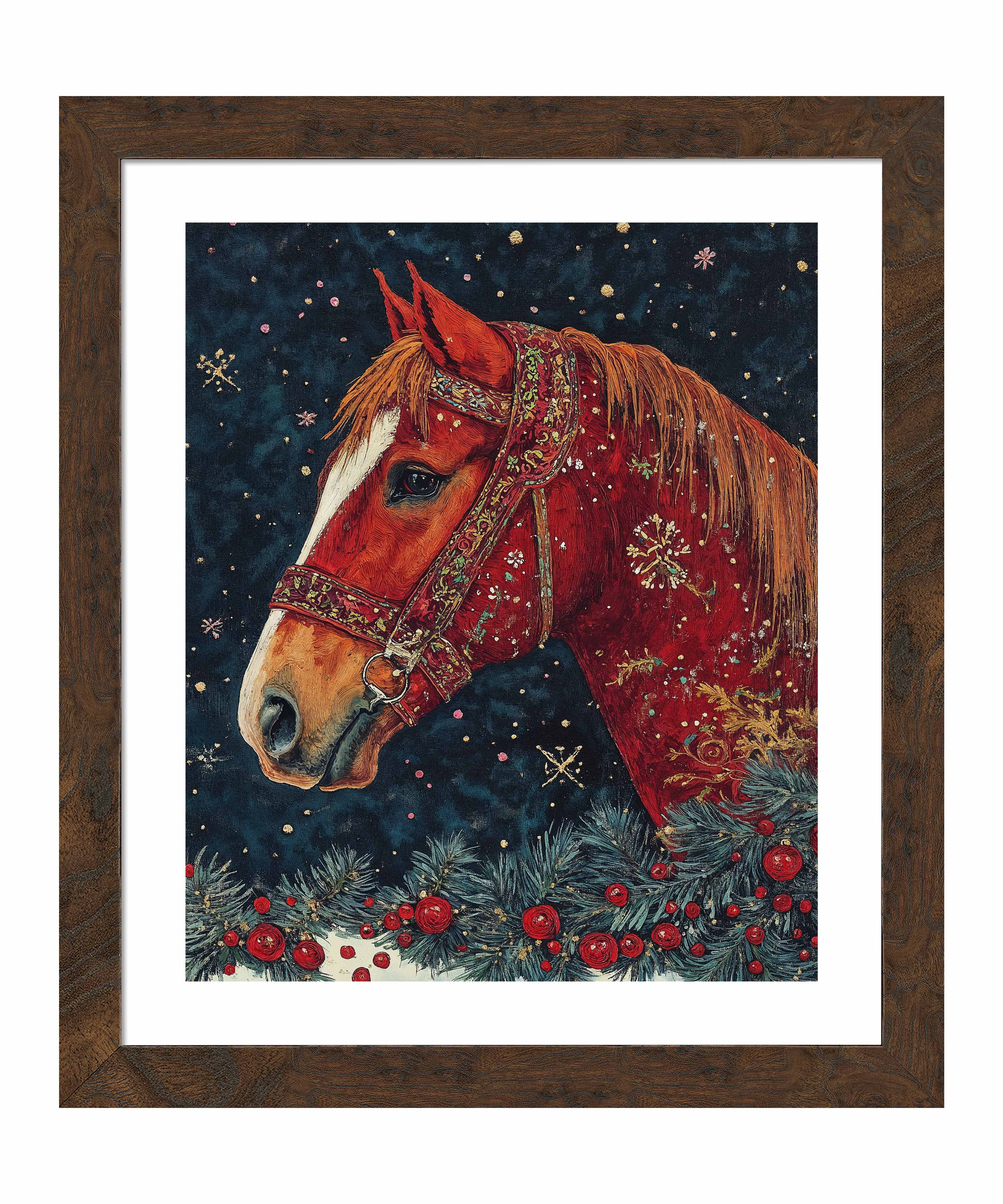 Candycane Canter Art Prints - Whimsical Christmas Horse Wall Decor for Home, Office & Holiday Gift Giving