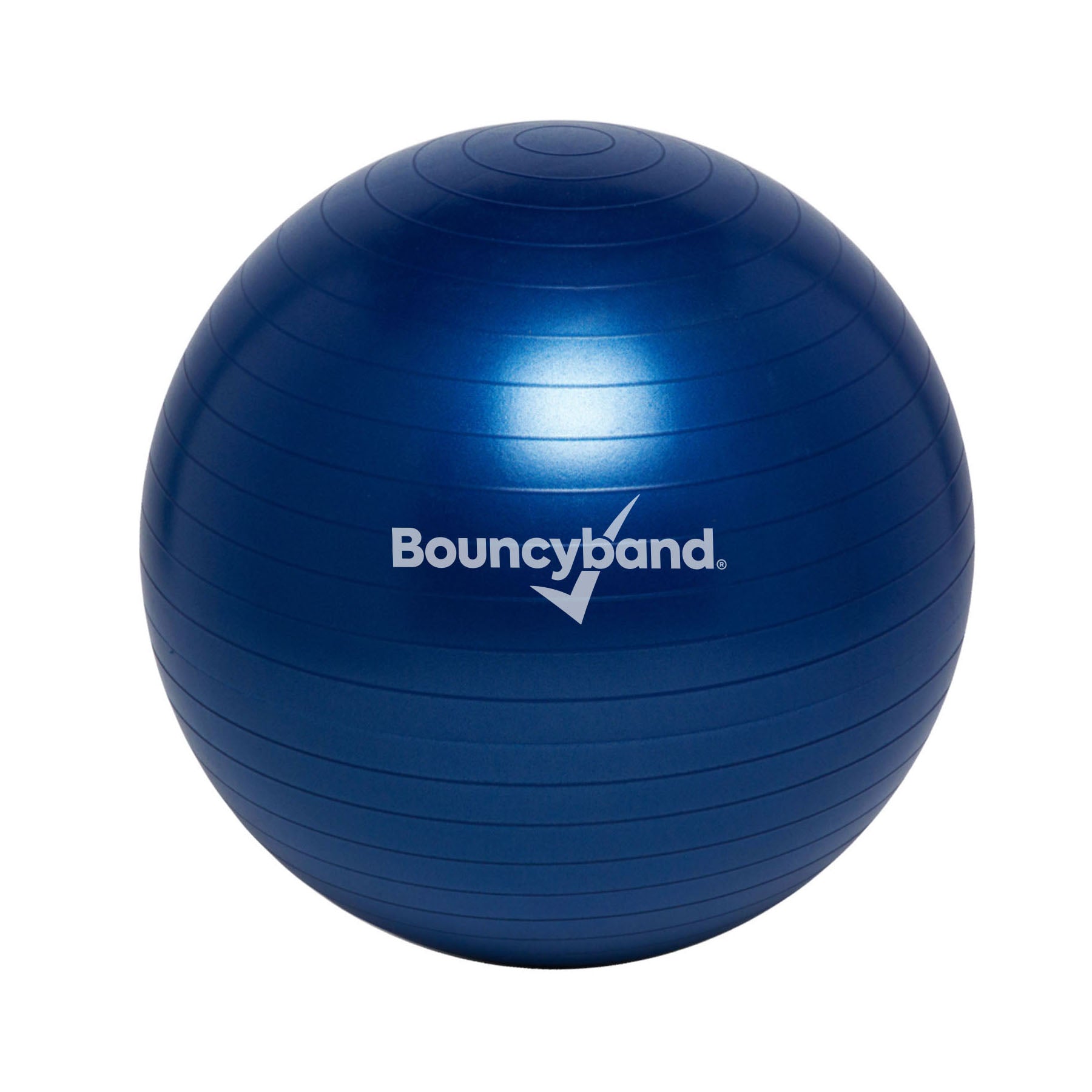 Bouncyband Anti-Burst Exercise Ball 65cm - Non-Slip Yoga Stability Ball for Home & Office Workouts - Blue Fitness Ball for Core Training, Pilates & Posture Improvement