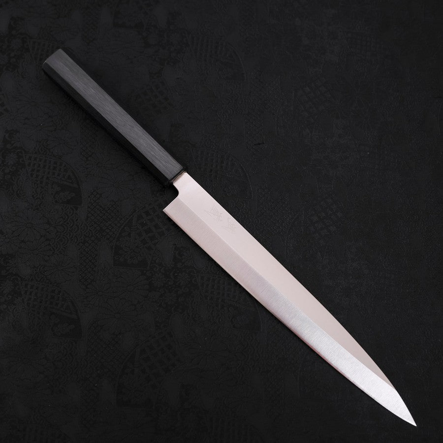 Premium Yanagiba Sushi Knife 240mm - AUS 8 High Carbon Steel, Polished Dark Blue Blade with Urushi Lacquer Handle - Perfect for Sushi Chefs & Japanese Cuisine Preparation