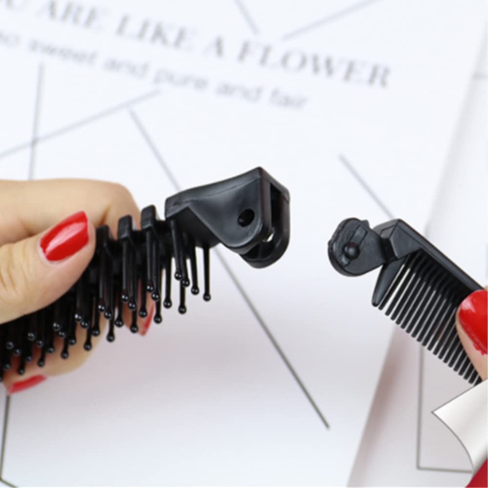 FZGLHQQ 4-Pack Folding Hair Brush Set - Portable Travel Hair Comb with Detangling & Anti-Static, Compact Collapsible Pocket Hairbrush (7.8 x 0.5 Inch) - Perfect for Travel, Gym, Office & On-the-Go Styling