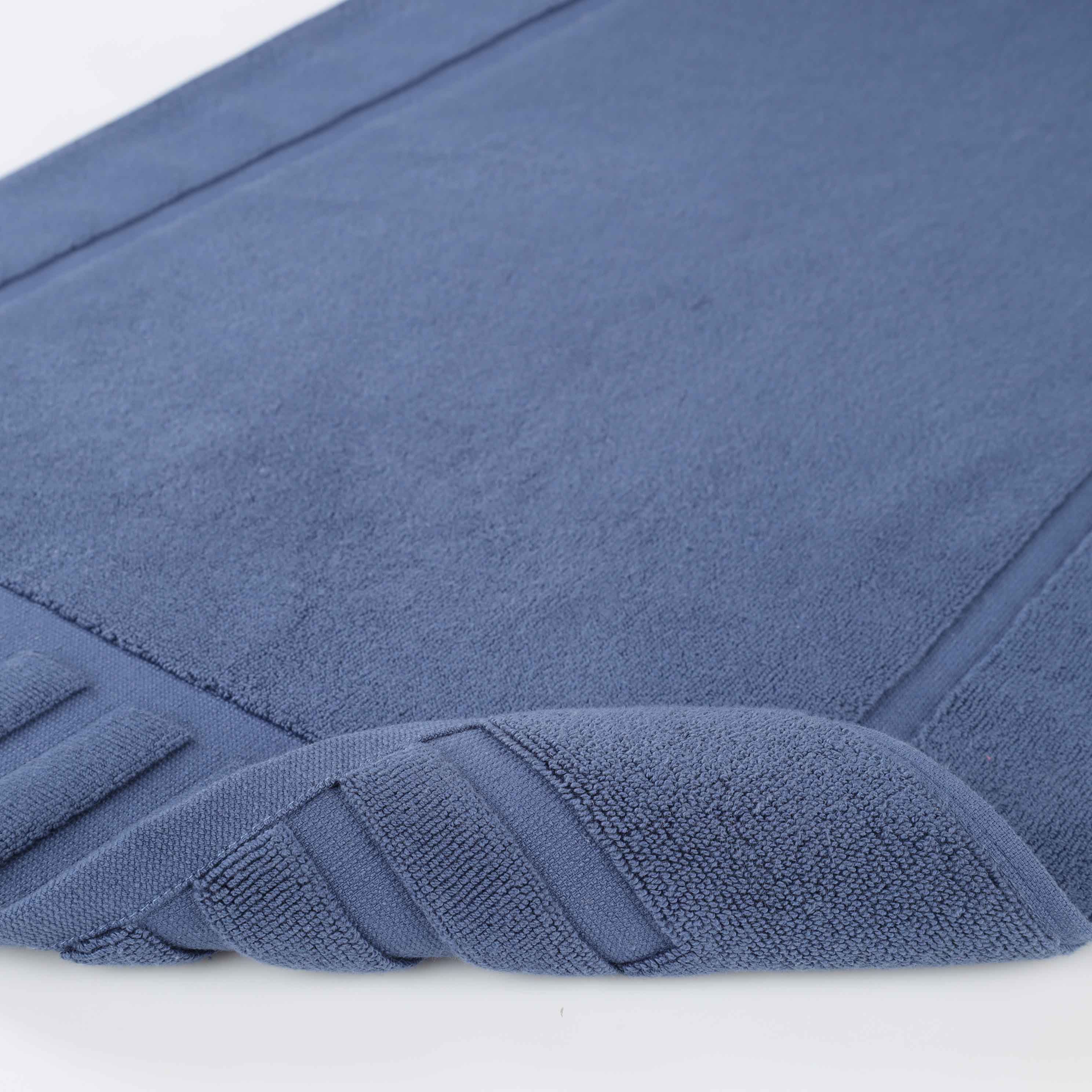 Premium Cotton Modern Geometric Border Absorbent Bath Mat Set of 2 - Soft Non-Slip Bathroom Rug for Shower, Tub & Vanity Area - Home Decor Essentials
