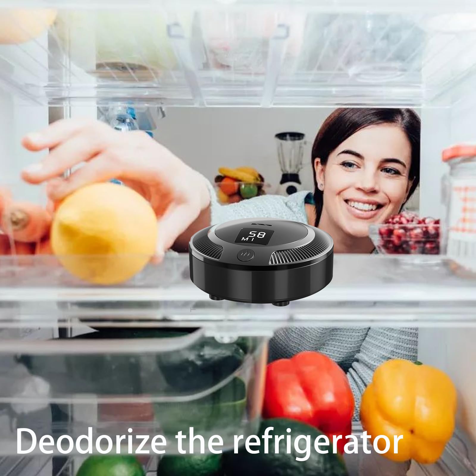Rechargeable Mini Air Purifier with Ozone Purification - 3 Speed Portable Refrigerator Deodorizer for Car, Bedroom, Shoe Cabinet - Black | Eliminates Odors in Small Spaces & Freshens Air