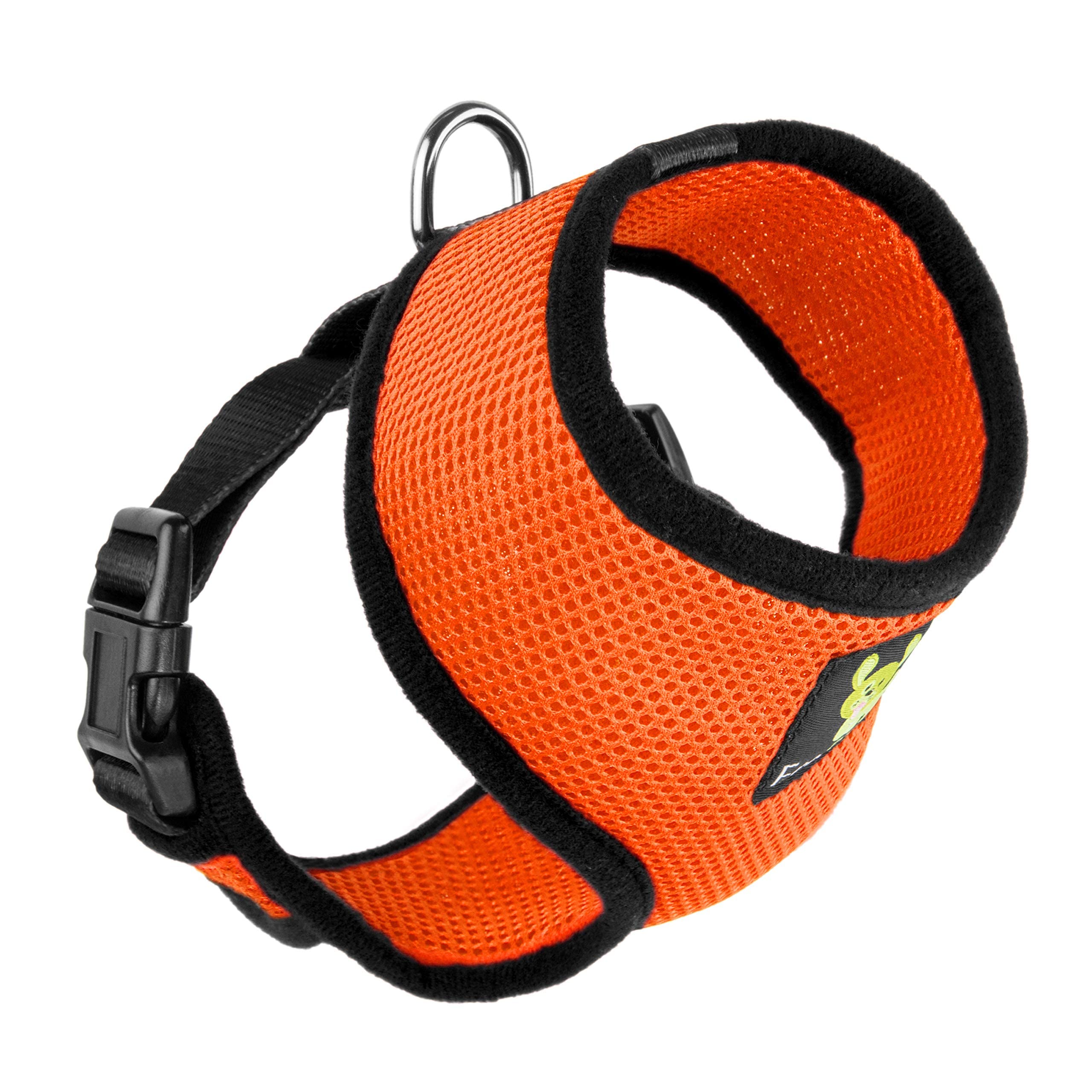 Soft No-Pull Dog Harness with Double Padding - Breathable Mesh Vest for Puppies & Small to XL Dogs (Medium 12-14in, Orange) - Perfect for Walking, Training & Outdoor Adventures