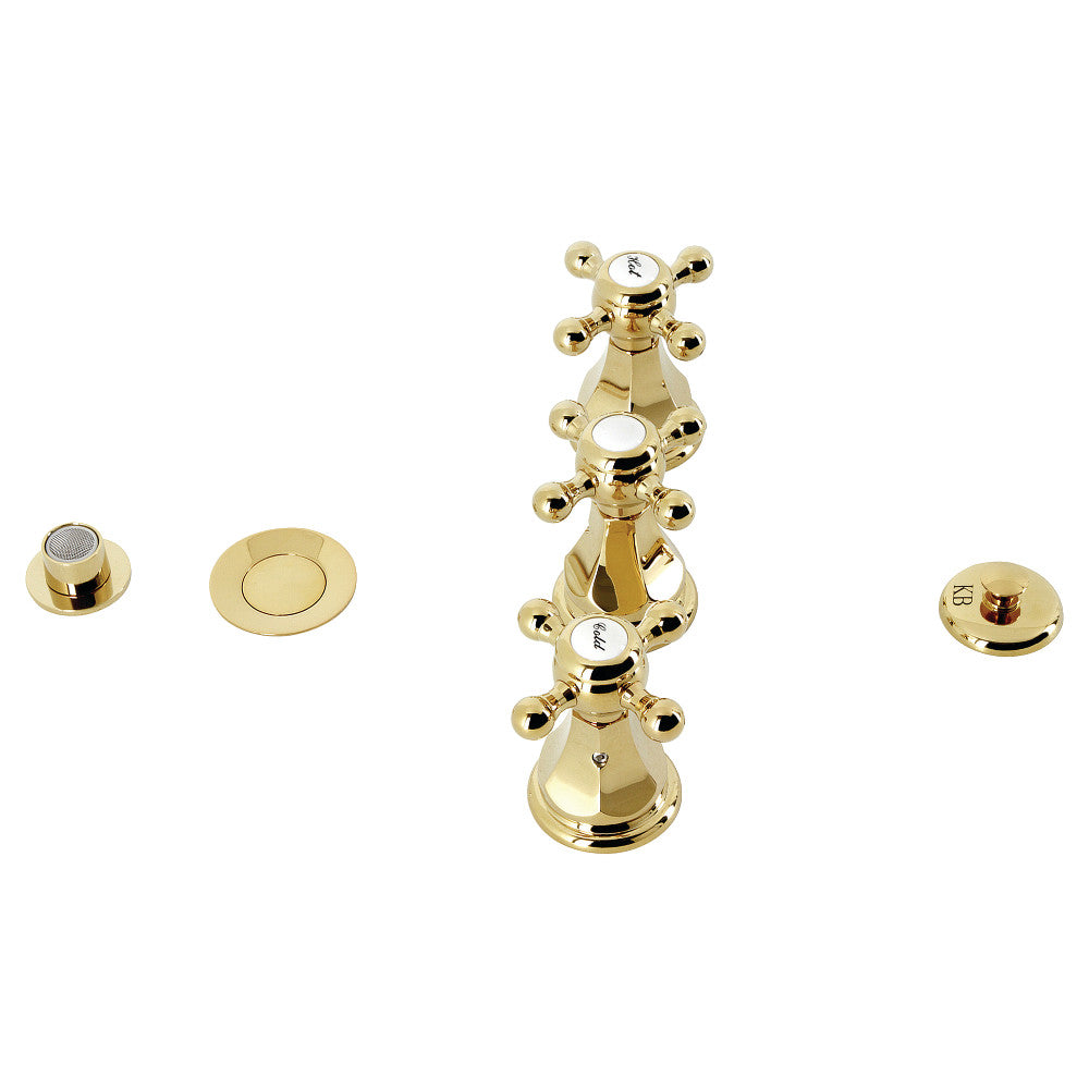 Kingston Brass KB328BX Metropolitan Three Handle Bidet Faucet - Modern Bathroom Fixture for Hygiene & Comfort | Perfect for Toilet Upgrades & Luxury Bathrooms