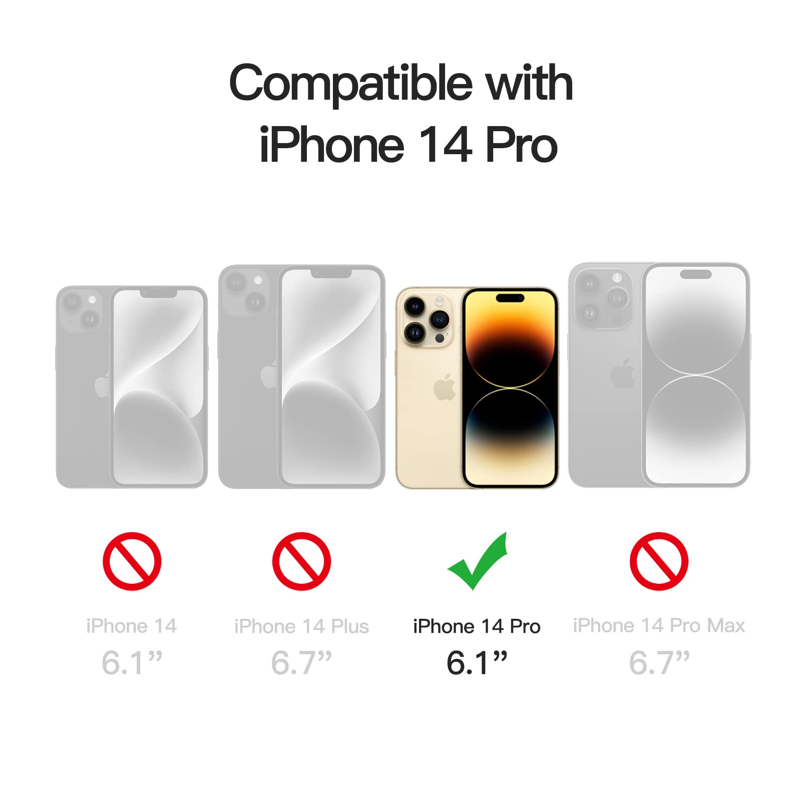 JETech Soft Clear Case for iPhone 14 Pro 6.1-Inch - Shockproof TPU Phone Cover with Full Camera Protection & MagSafe Wireless Charging Compatibility (Gold) | Perfect for Everyday Use, Travel & Work Protection