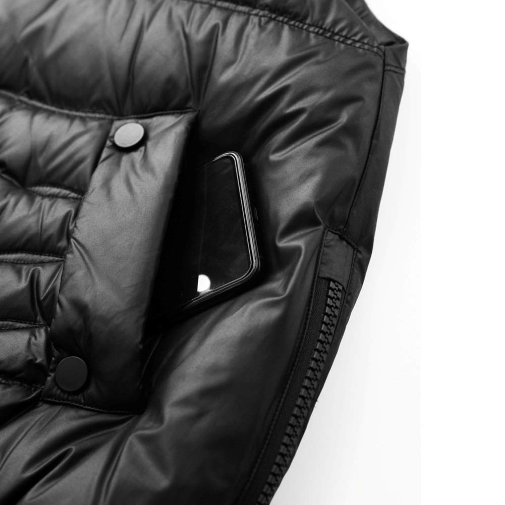 Women's Herringbone Travel Vest with Pockets - Warm Winter Waistcoat Outerwear for Casual Wear & Outdoor Adventures (Black, X-Large) | Perfect for Hiking, Commuting & Travel