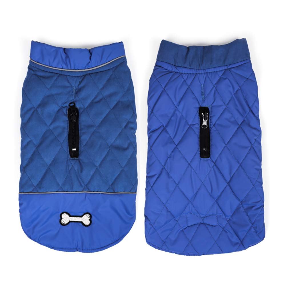Love Dream Dog Winter Coat - Warm Reversible Dog Jacket for Cold Weather | Reflective Waterproof Dog Vest for Small, Medium & Large Dogs | Medium Size in Blue | Perfect for Winter Walks, Outdoor Adventures & Nighttime Safety