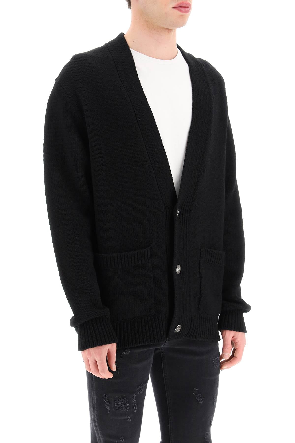 Balmain Jacquard Cardigan with Back Logo - Luxury Knitwear for Women | Perfect for Office, Parties & Casual Outfits