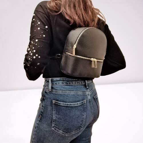 Genuine Italian Leather Women's Small Backpack - Handmade Real Leather Purse for Women | Perfect for Work, Travel & Everyday Use