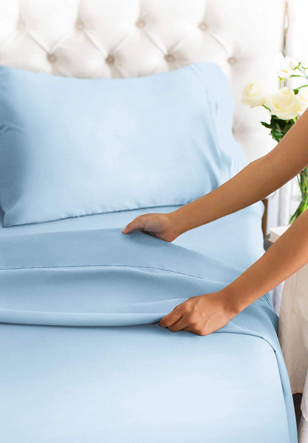 600 Thread Count Extra Deep Pocket Sheets 4-Piece King Size Set - Fits 18
