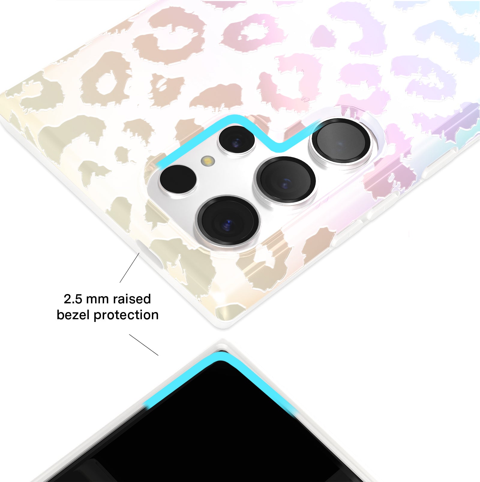 White Opal Leopard Print Phone Case for Samsung Galaxy - Stylish Protective Cover for Everyday Use & Fashion Accessory