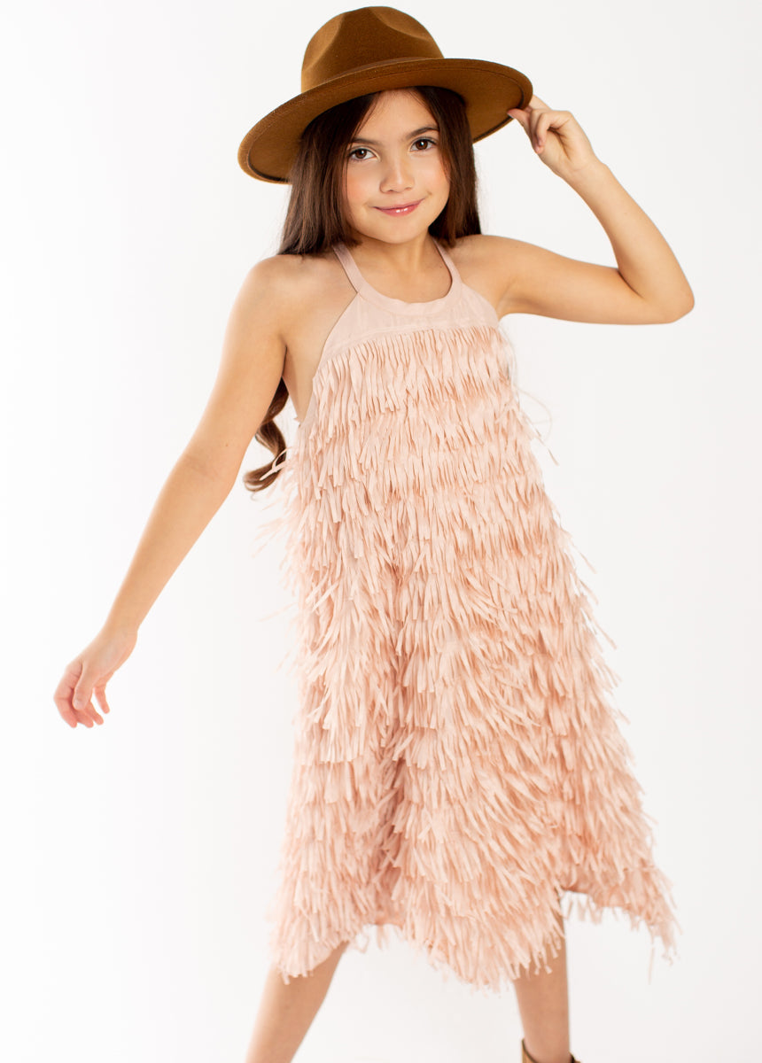 Caleo Women's Blush Pink Dress - Elegant & Comfortable for Parties, Weddings & Special Occasions