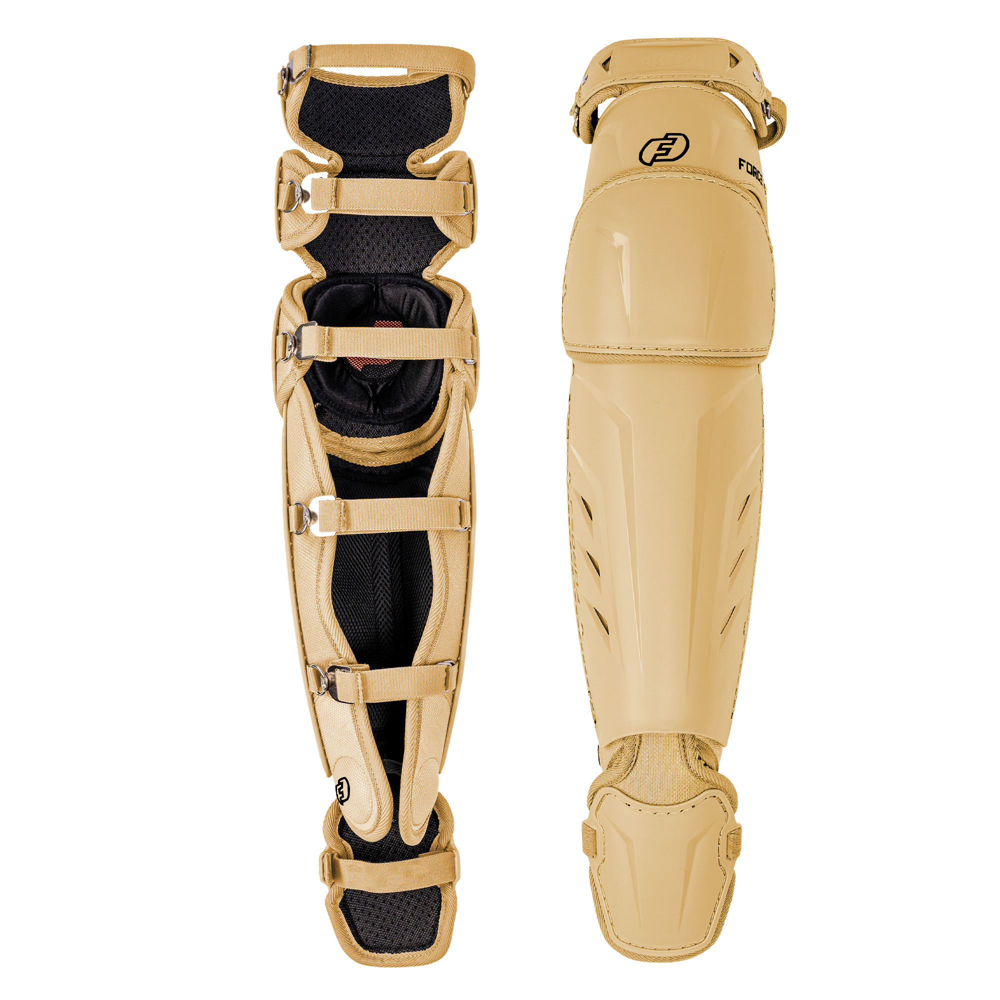FORCE3 XS3® PRO ELITE Baseball Catcher Leg Guards - Lightweight Protective Gear for PitchCom® System - Perfect for Intermediate Players & Youth Leagues