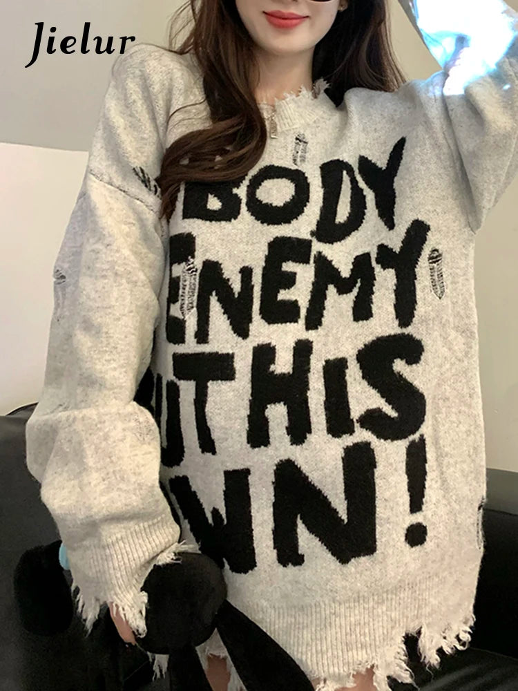 American Style Knitted Women's Pullovers - Winter High Street Fashion Loose Casual Batwing Sleeve O-Neck Sweater for Women | Perfect for Office, Weekend Outings & Holiday Gatherings