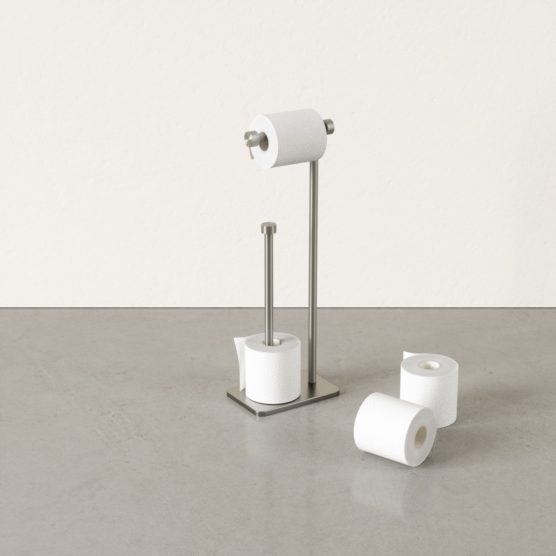 Stainless Steel Cappa Toilet Paper Holder with Reserve - Bathroom Tissue Roll Stand for Modern Home, Office, and RV Use