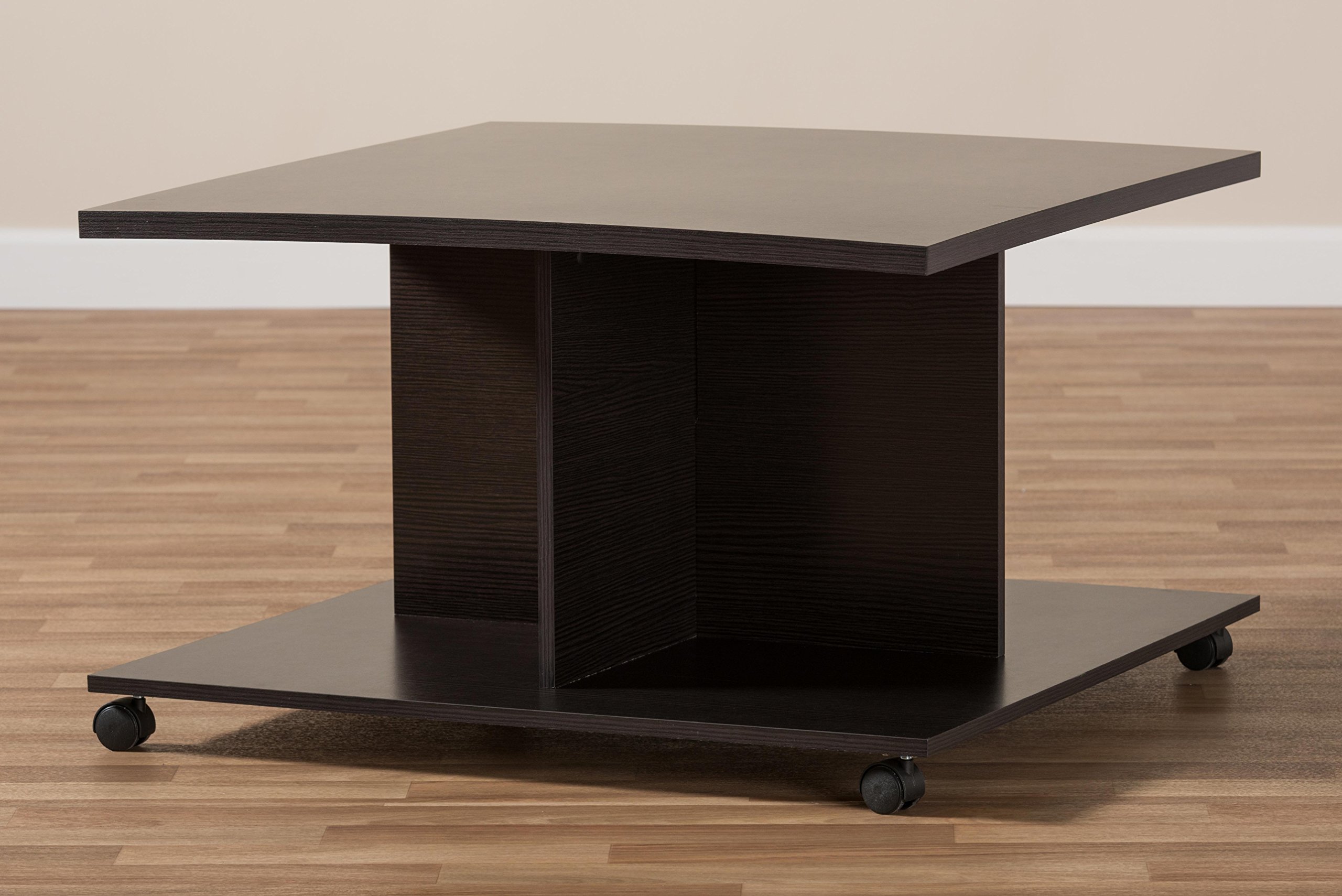 Baxton Studio Elstra Modern Coffee Table - Wenge Dark Brown Finish for Living Room, Lounge & Office Decor