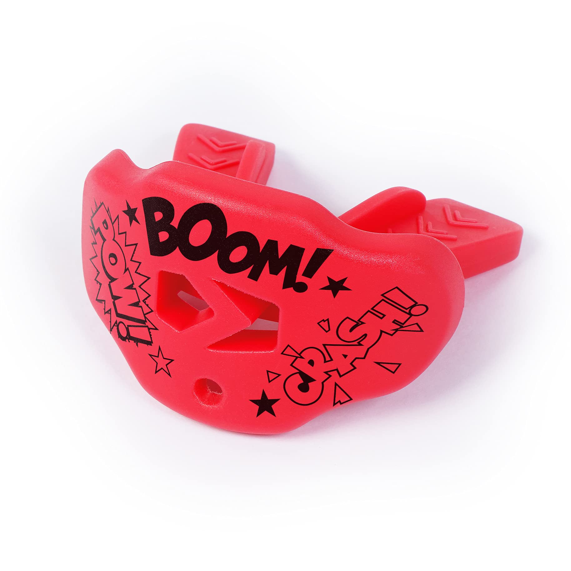 Boom Red Football Mouthguard for Youth & Adults - Premium Silicone Lip & Teeth Protector - Perfect for Football, Rugby, Boxing & Contact Sports